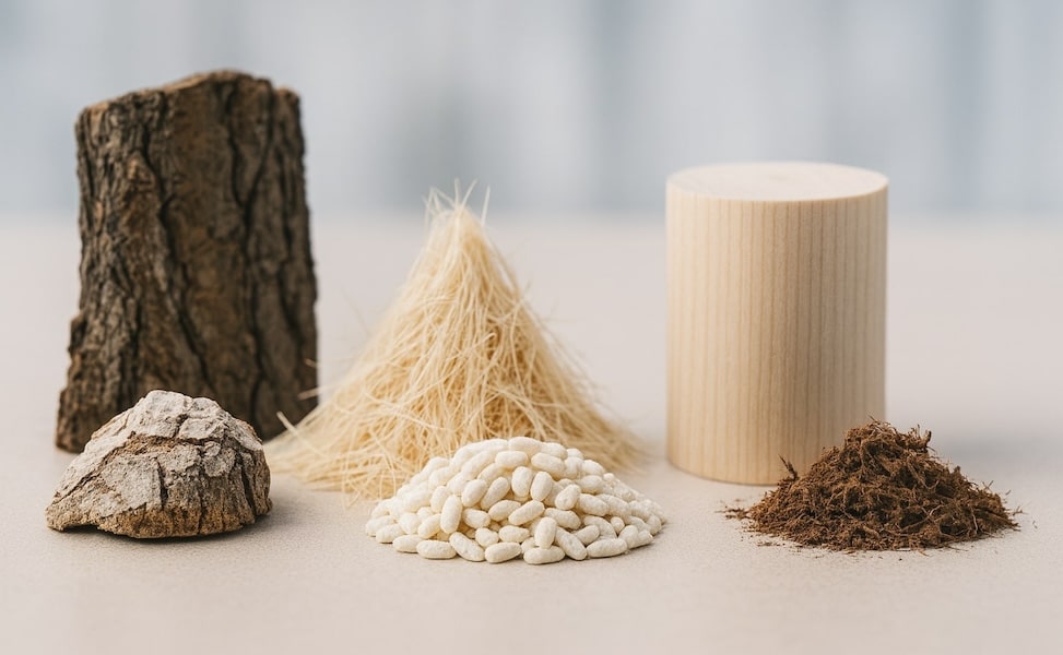 Stoffe für biobasierte Teilchenverbundwerkstoffe
